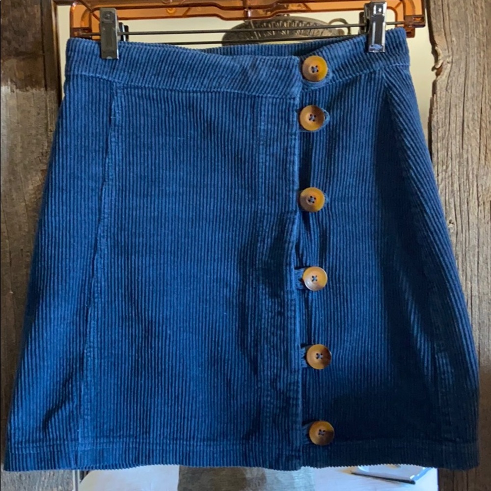 Francesca’s Blue Corduroy Skirt